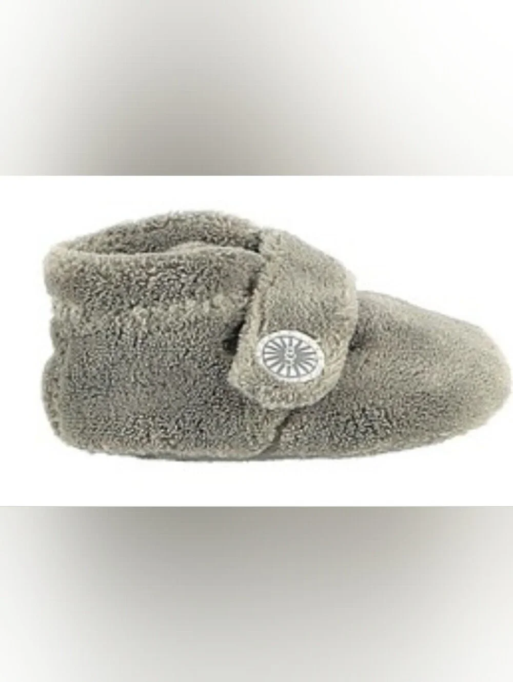 UGG Bixbee Gray Plush Shearling Slip-On Booties Size 4/5 NIB MSRP $39.99